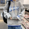 The 2022 spring new men's hooded sweatshirt, a trendy men's brand, is a loose and casual pullover and a men's coat with letters Specification image